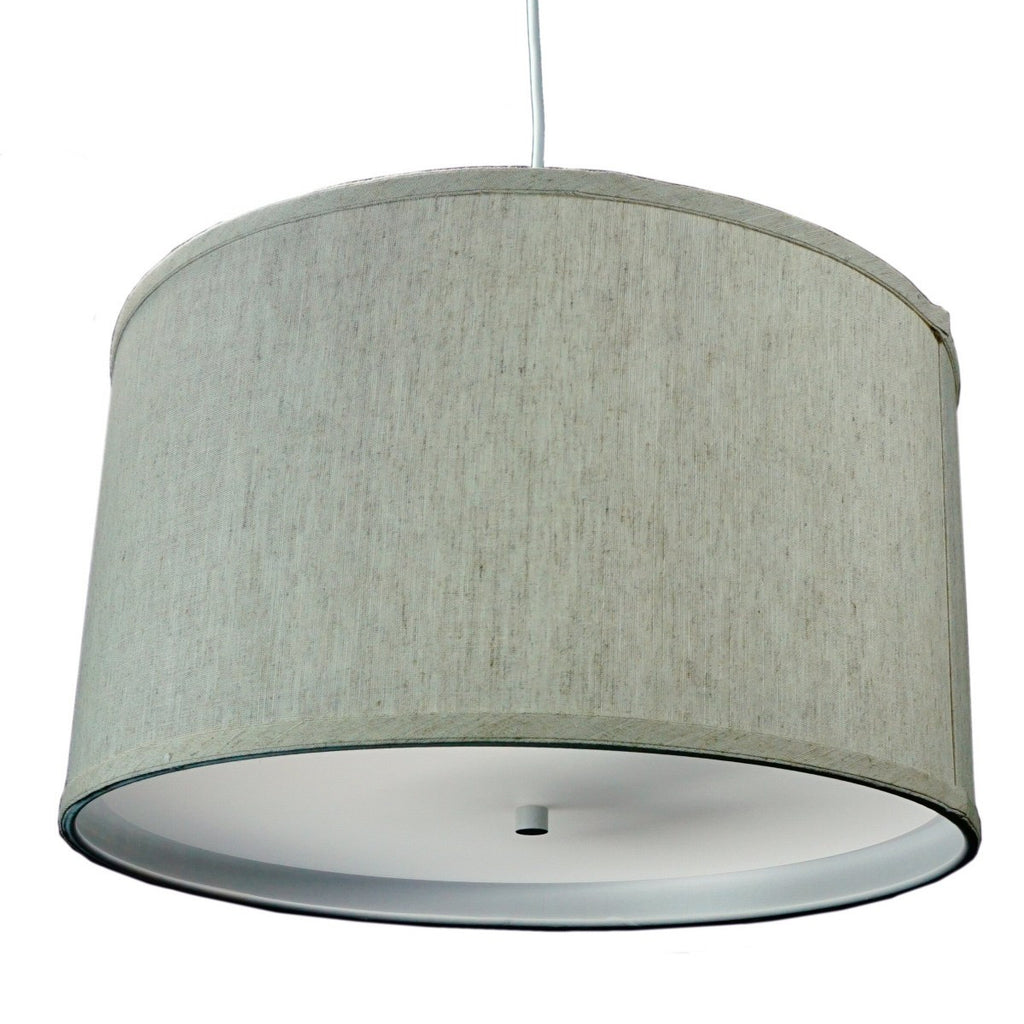 Textured Oatmeal 2 Light Swag Plug-In Pendant with Diffuser