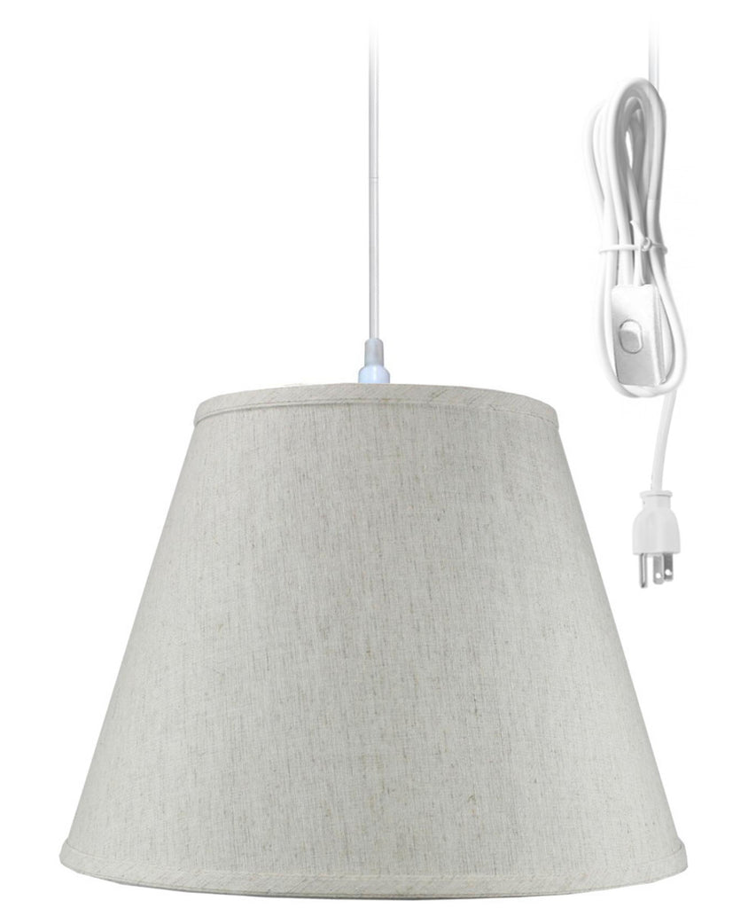 1 Light Swag Plug-In Pendant Hanging LampTextured Oatmeal