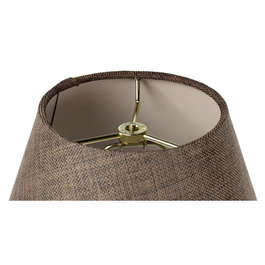 1-Light Plug In Swag Pendant Ceiling Light Chocolate Burlap Shade