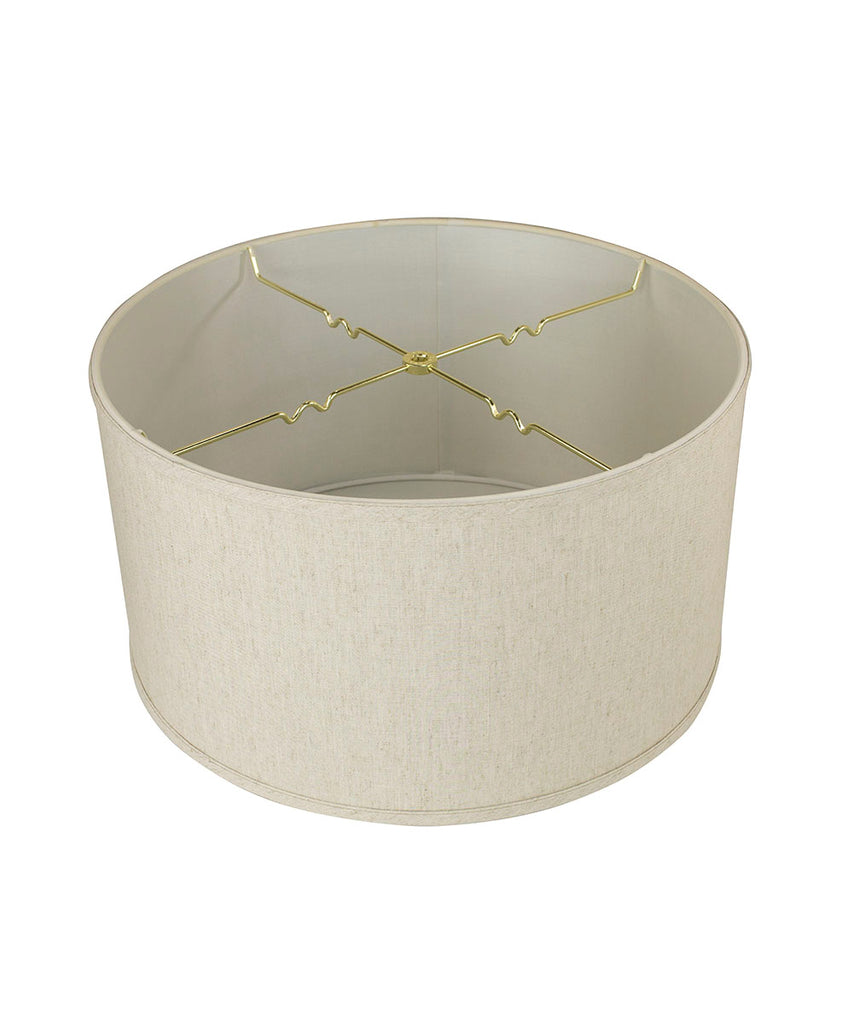 Textured Oatmeal Shallow Drum Lampshade 18"x18"x10"