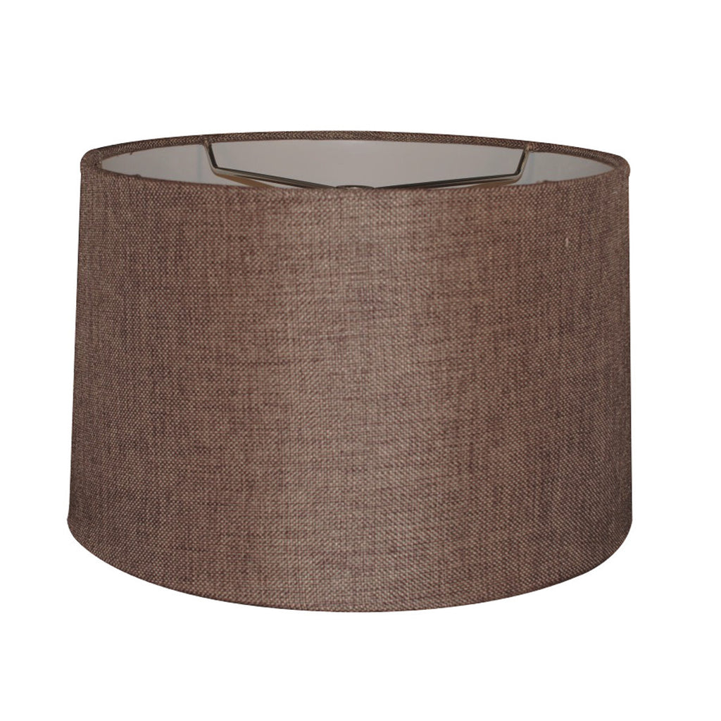 12x14x10 Hardback Drum Lamp Shade Chocolate Burlap