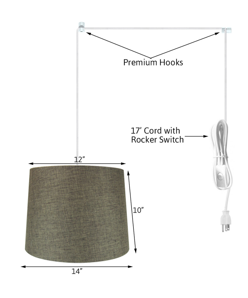 Drum 2 Light Swag Plug-In Pendant with Diffuser - Chocolate Burlap