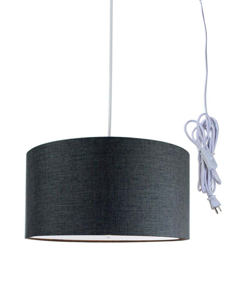 Granite Grey 2 Light Swag Plug-In Pendant with Diffuser