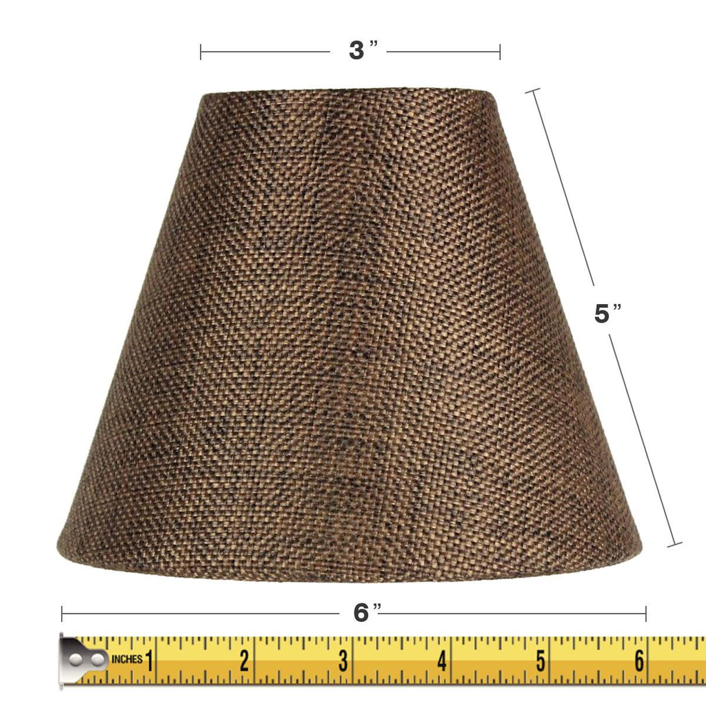 3x6x5 Chocolate Burlap Chandelier Lampshade