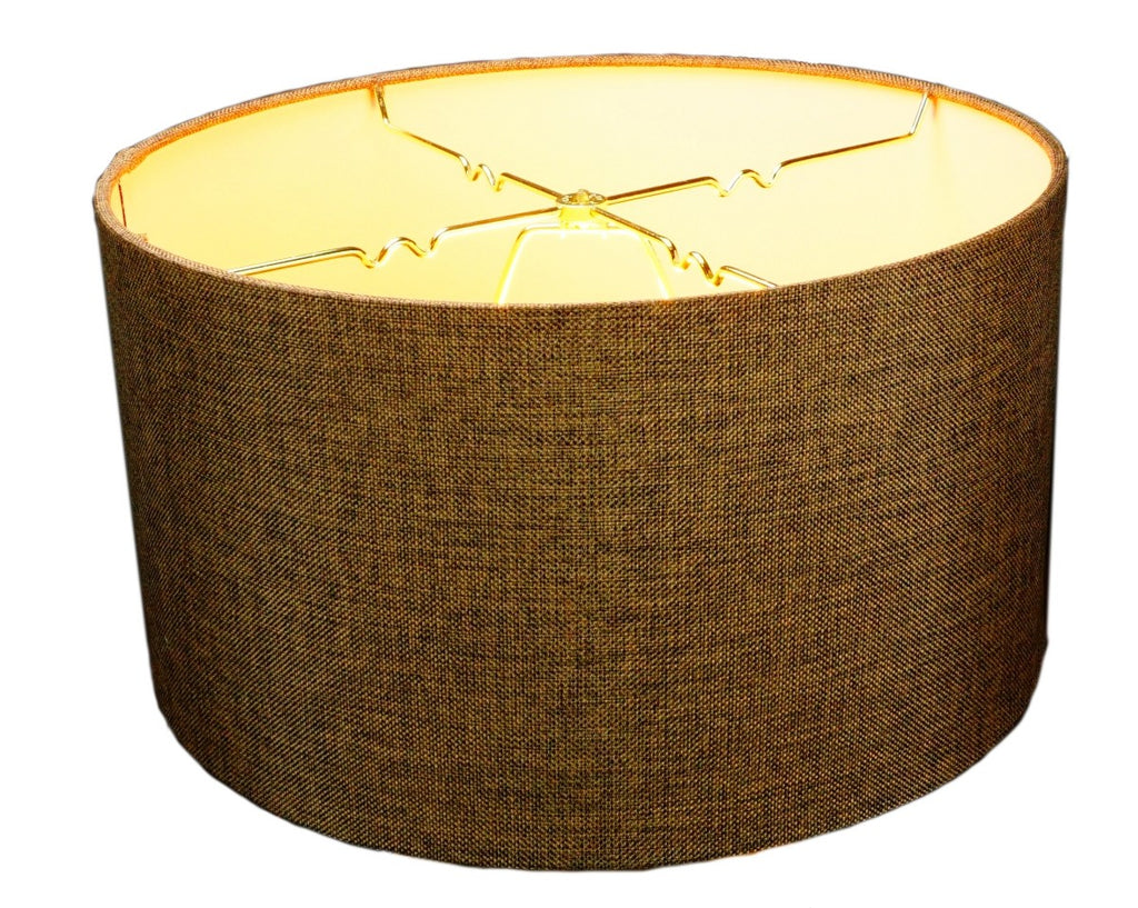 Chocolate Burlap Hardback Drum Lampshade 14"x14"x07"