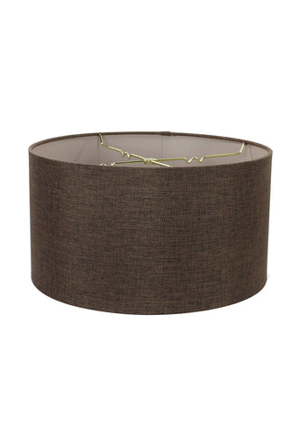 Chocolate Burlap Shallow Drum Lampshade 18"x18"x10"