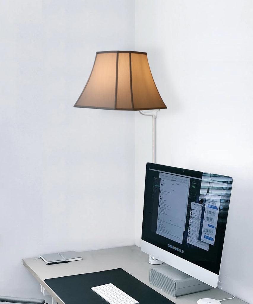 Floating Shade Plug-In Wall Light Eggshell 9x16x12