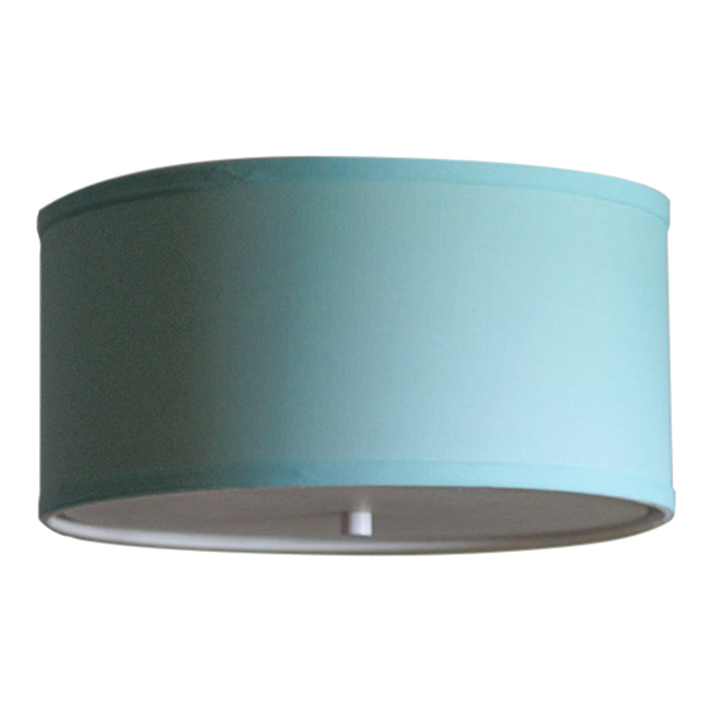 14" Moderne Flush Mount Kit -  Island Paradise Blue Drum Shade