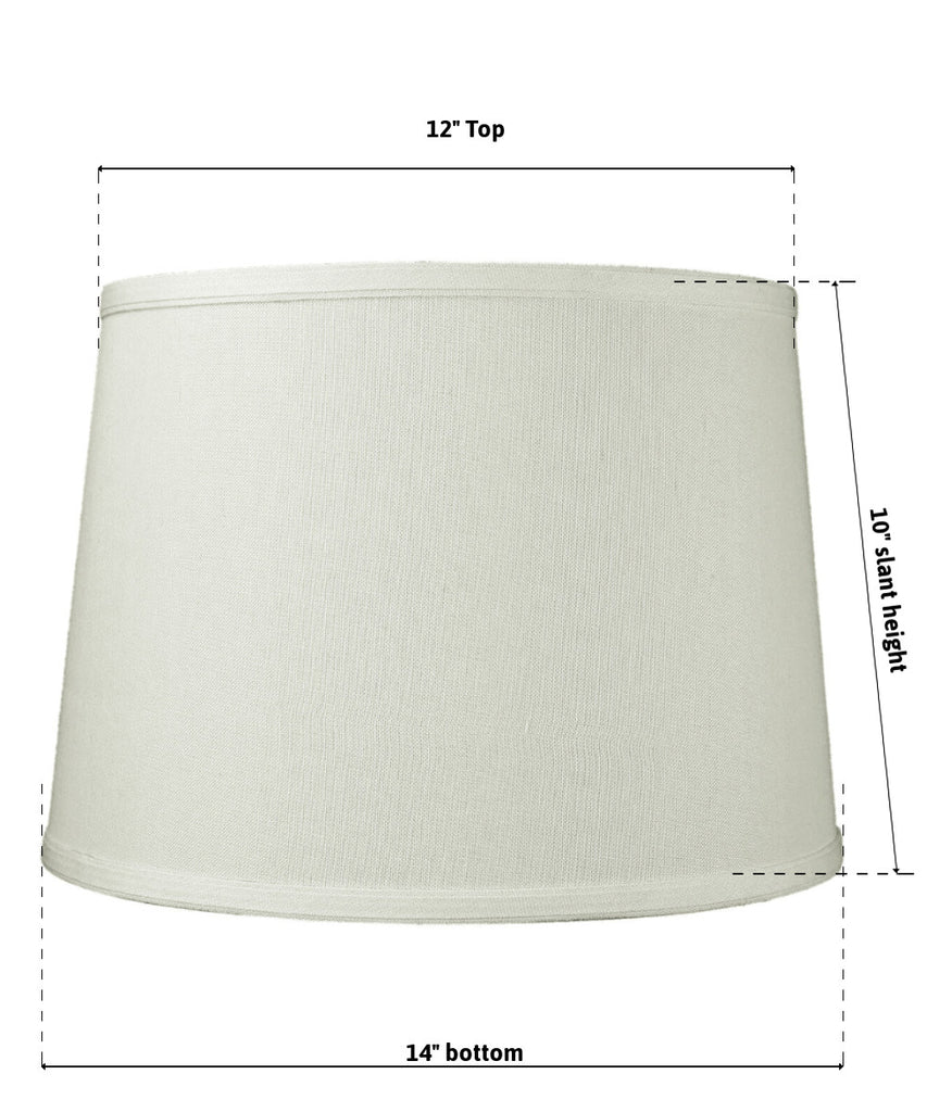 12x14x10 SLIP UNO FITTER Light Oatmeal Linen Drum Lampshade