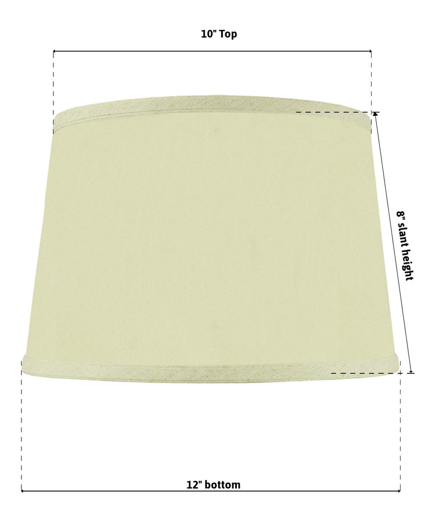 10x12x8 SLIP UNO FITTER Hardback Shallow Drum Lamp Shade Eggshell Fabric