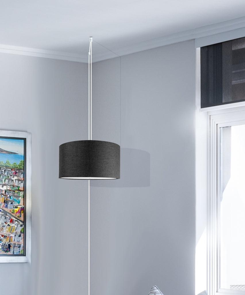 Granite Grey 2 Light Swag Plug-In Pendant with Diffuser