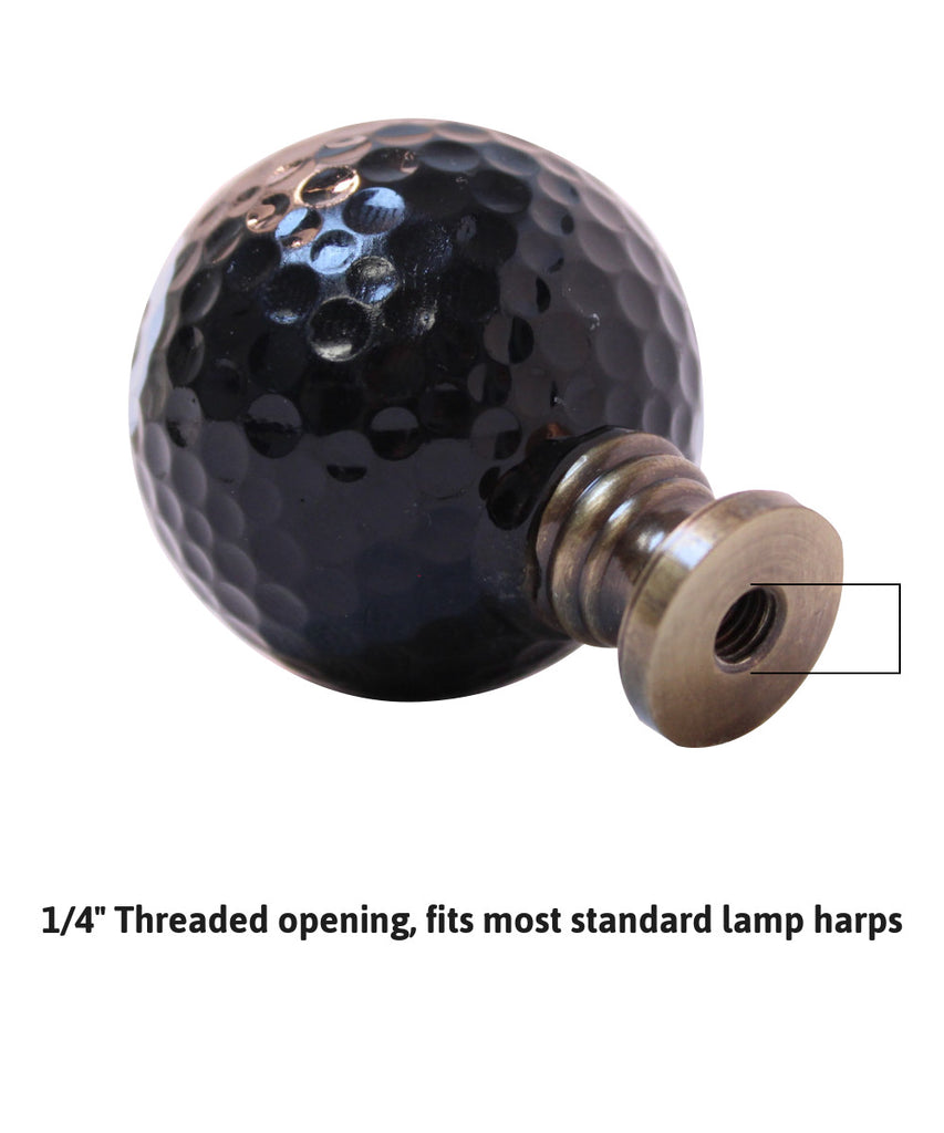 Eight-Ball Billiard Lamp Finial, Black, 2.25"h