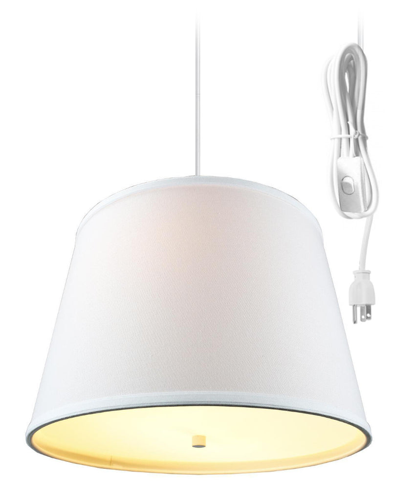 White 2 Light Swag Plug-In Pendant with Diffuser