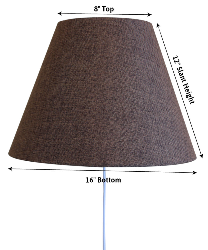 Floating Shade Plug-In Wall Light Chocolate Burlap 8x16x12