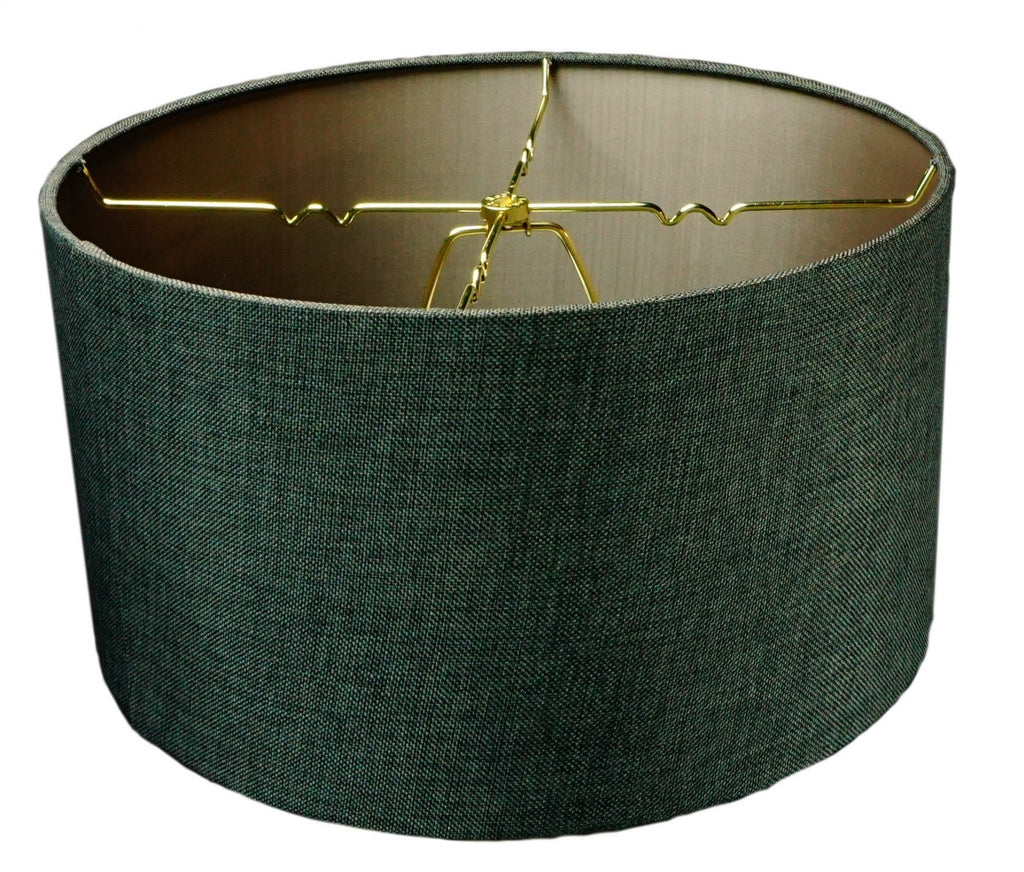 Granite Grey Burlap Hardback Drum Lampshade 14"x14"x7"