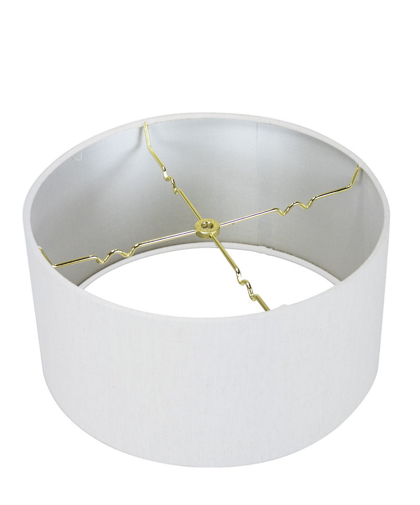 2 Light Swag Plug-In Pendant 16"w White Linen Drum with Diffuser, White Cord