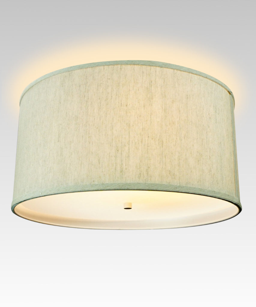 18" Moderne Flush Mount Converter Kit Textured Oatmeal  Shallow Drum Lampshade 18"x18"x10"