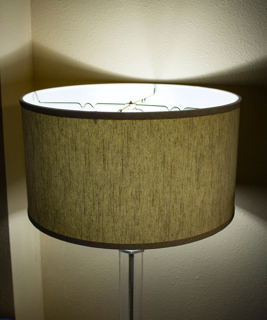 Textured Oatmeal Shallow Drum Lampshade 18"x18"x10"