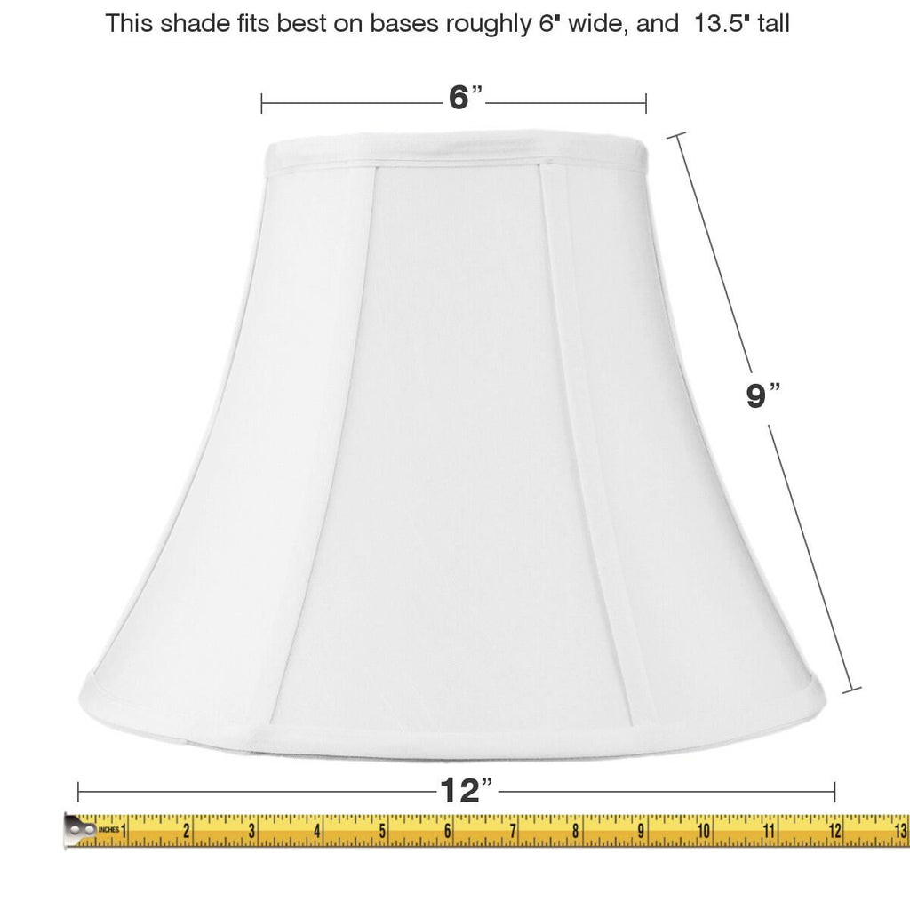 6x12x9.5 White Bell Shantung Shade