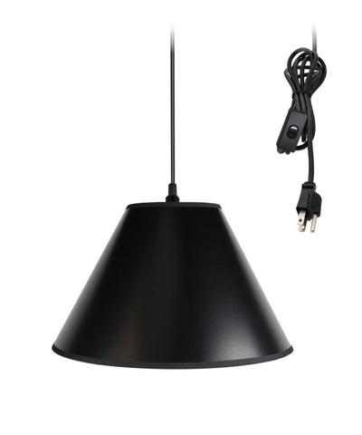 Swag Pendant Plug-In One Light Black/Gold Shade