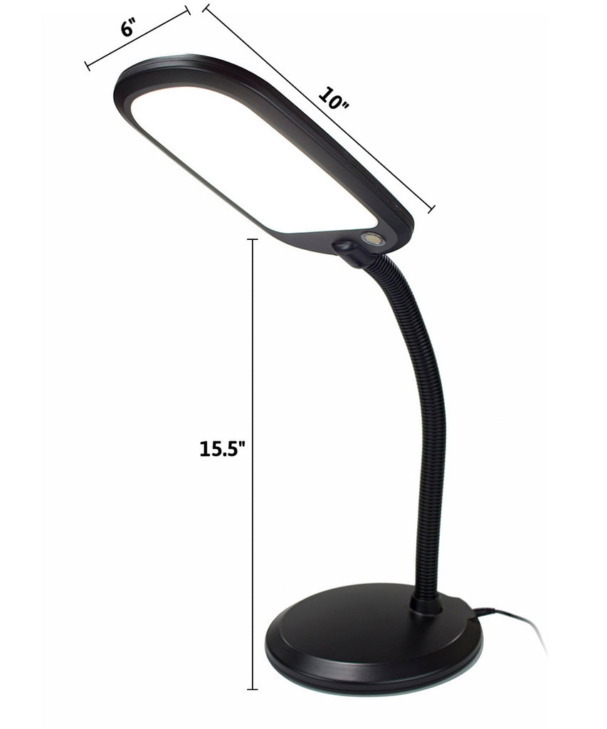 Slim Design LED Bright Reader Natural Daylight Full Spectrum Desk Lamp Black