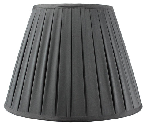 9x16x12 Empire Pleated Lampshade Black Fabric