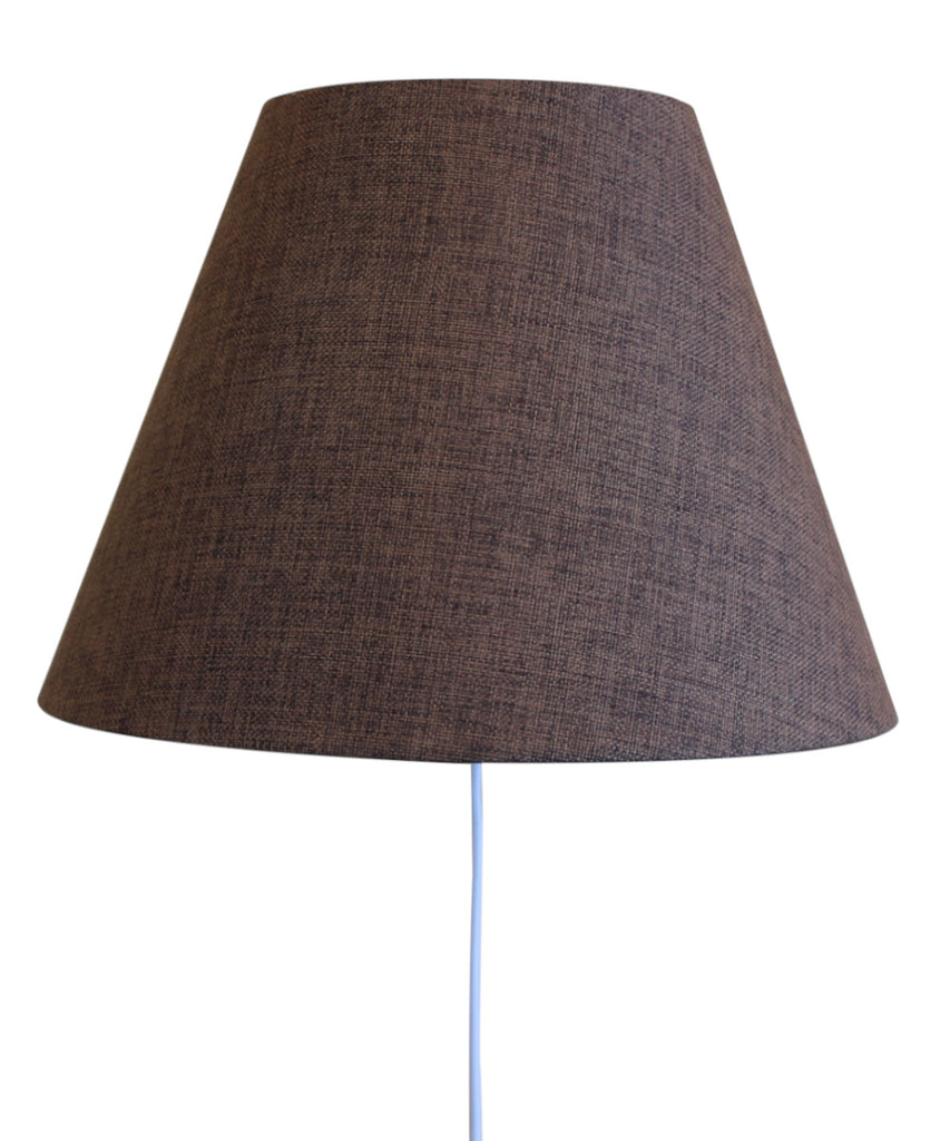 Floating Shade Plug-In Wall Light Chocolate Burlap 8x16x12