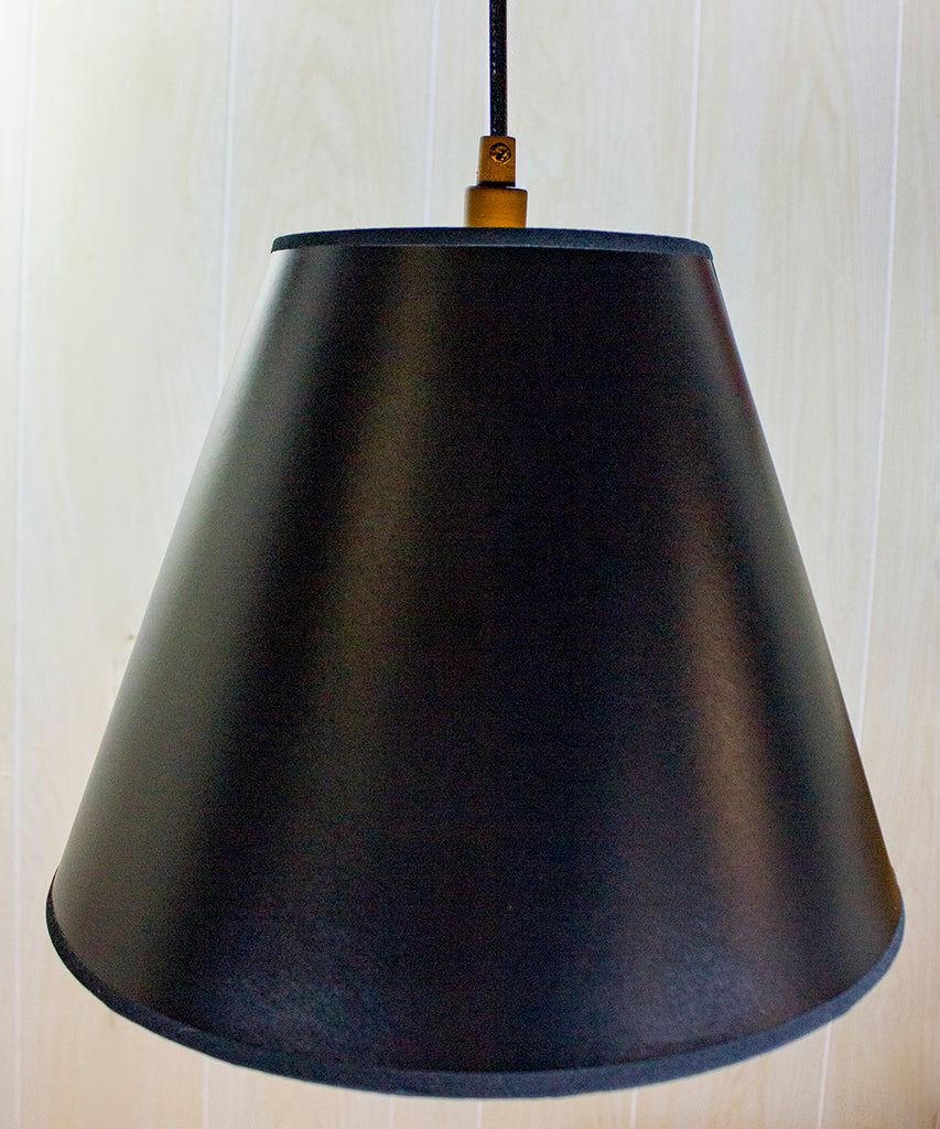 1-Light Plug In Swag Pendant Lamp Black/Gold Shade