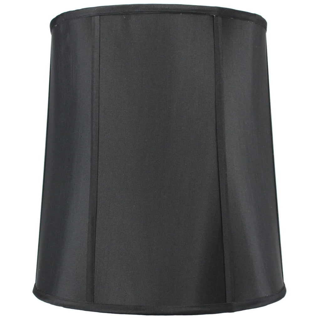 12x14x15 Black Fabric Drum lamp Shade with Gold Liner