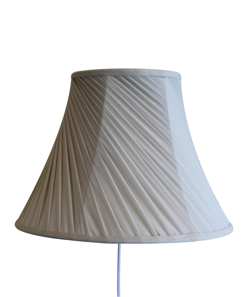 Floating Shade Plug-In Wall Light Eggshell Silk Fabric Twist 8x16x12