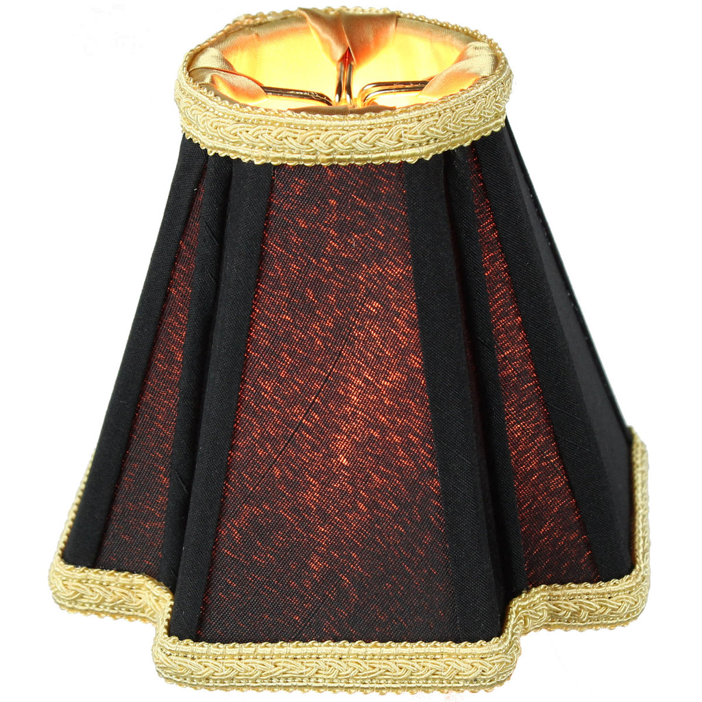 Black with Gold Liner Chandelier Clip-On Lampshade 2x5x5