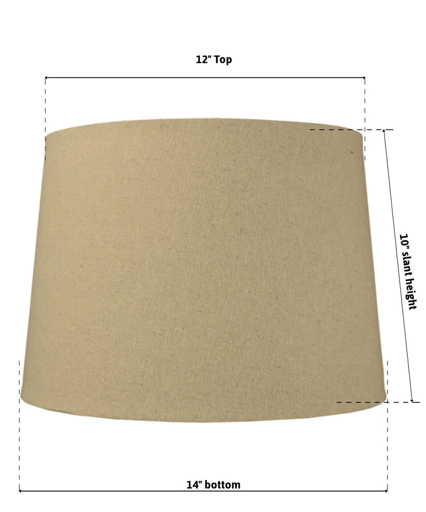 12x14x10 SLIP UNO FITTER Sand Linen Drum Lampshade