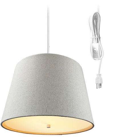 Sand Linen  2 Light Swag Plug-In Pendant with Diffuser