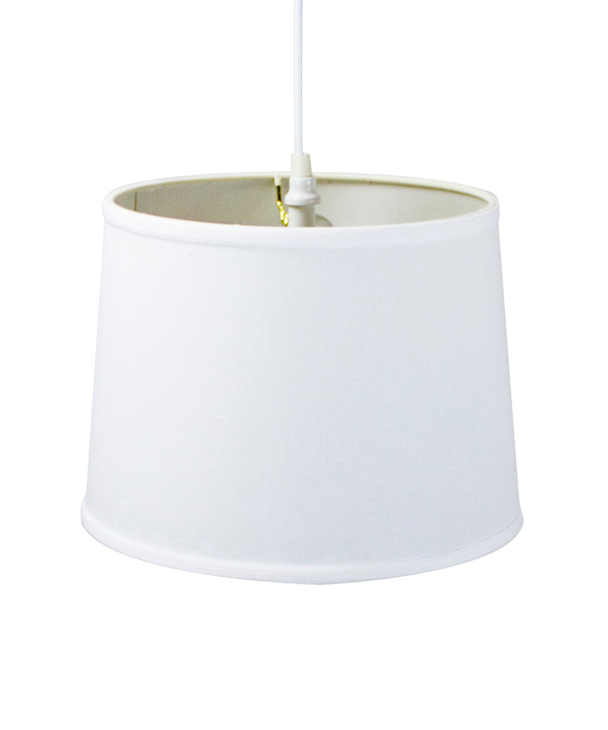 1-Light Plug In Swag Pendant Ceiling Light White Shade