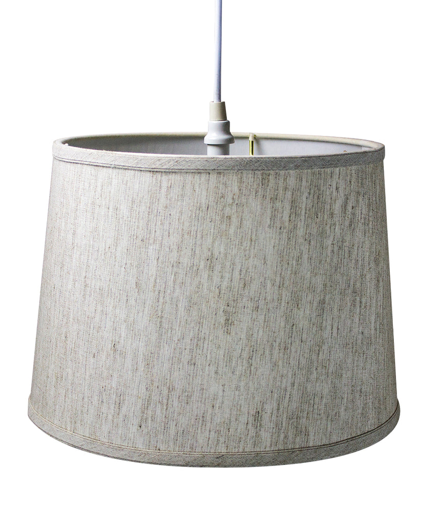 Textured Oatmeal 1 Light Swag Plug-In Pendant Hanging Lamp 12x14x10