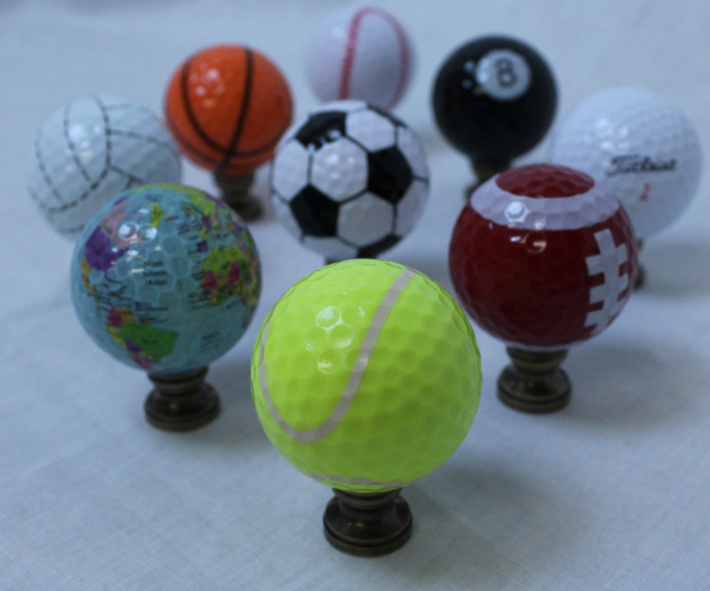Tennis Ball Lamp Finial, Yellow, 2.25"h