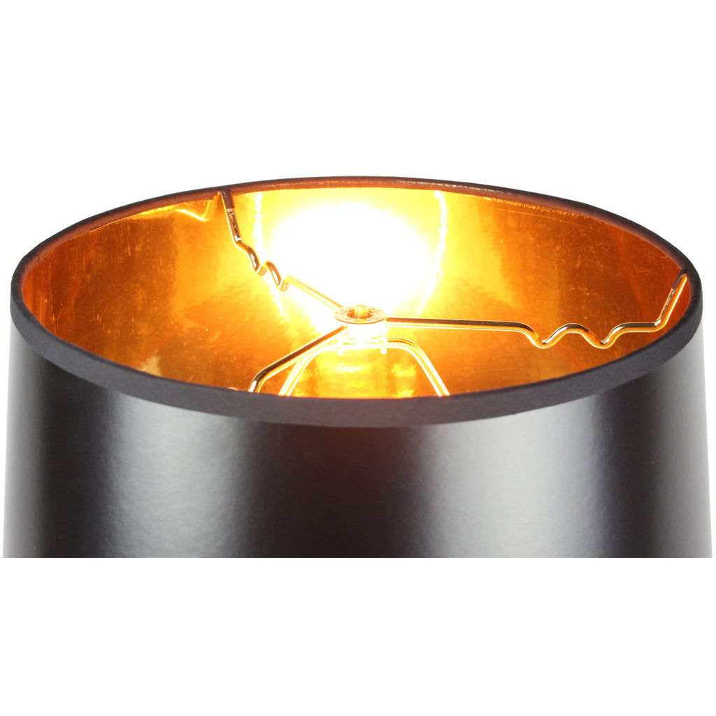 Black Gold-Lined 2 Light Swag Plug-In Pendant with Diffuser