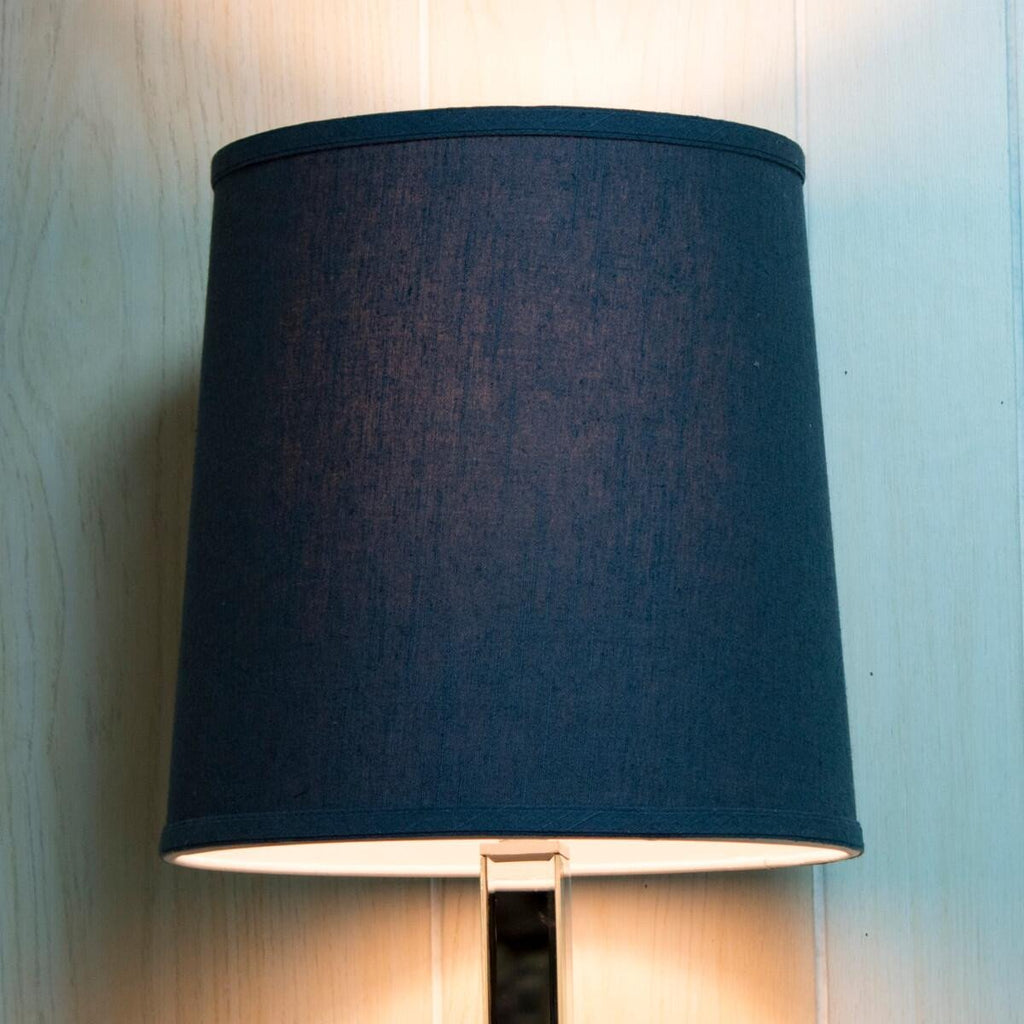 Textured Slate Blue Drum Shantung Shade