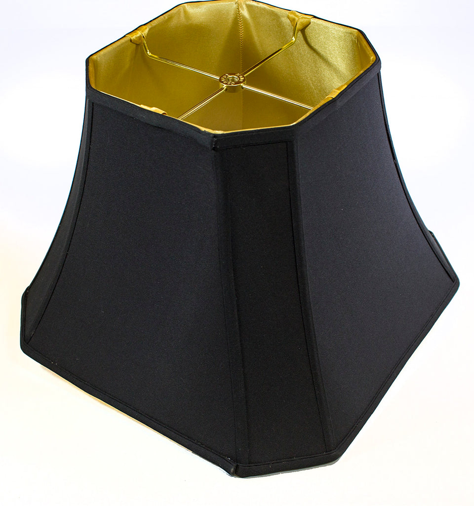 9x16x12 Square Cut Corner Shade Black Fabric/Gold Liner