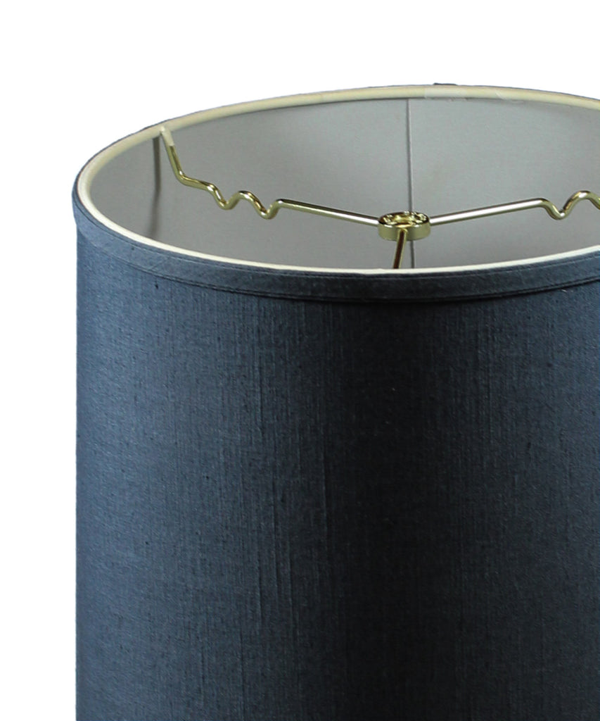Textured Slate Blue Drum Shantung Shade
