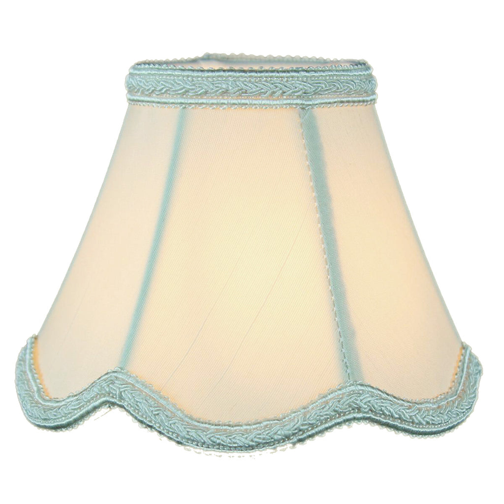 2.5x5x4 Crisp Linen Scallop Stretch Clip-on Candelabra Lampshade