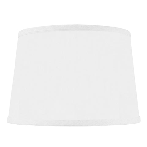10x12x8 SLIP UNO FITTER Hardback Shallow Drum Lamp Shade White Linen