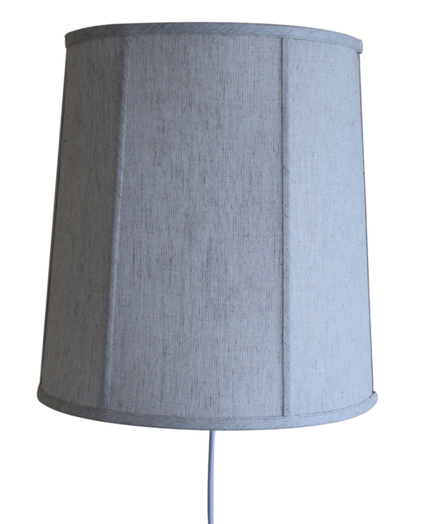 Floating Shade Plug-In Wall Light Textured Oatmeal Fabric 14x16x17