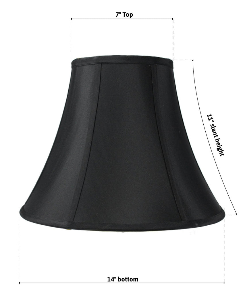 7x14x11 SLIP UNO FITTER Black with Gold Lining Bell Lampshade