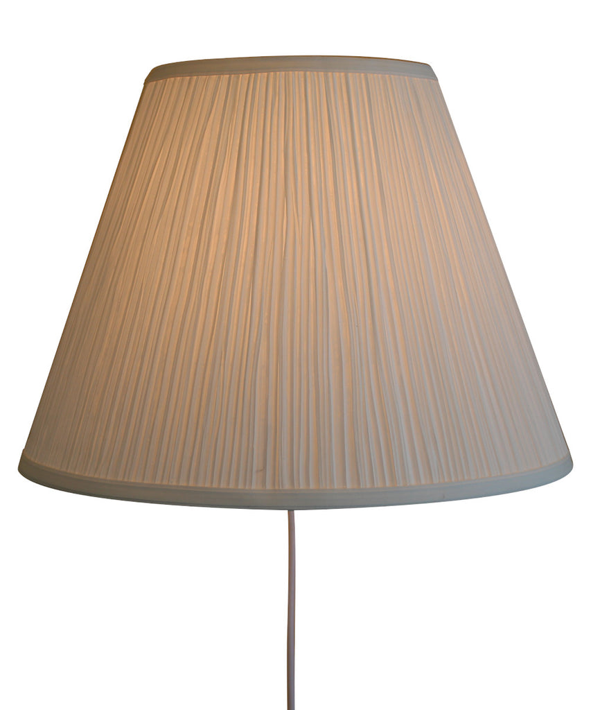 Floating Shade Plug-In Wall Light White Mushroom Pleat 8x16x12