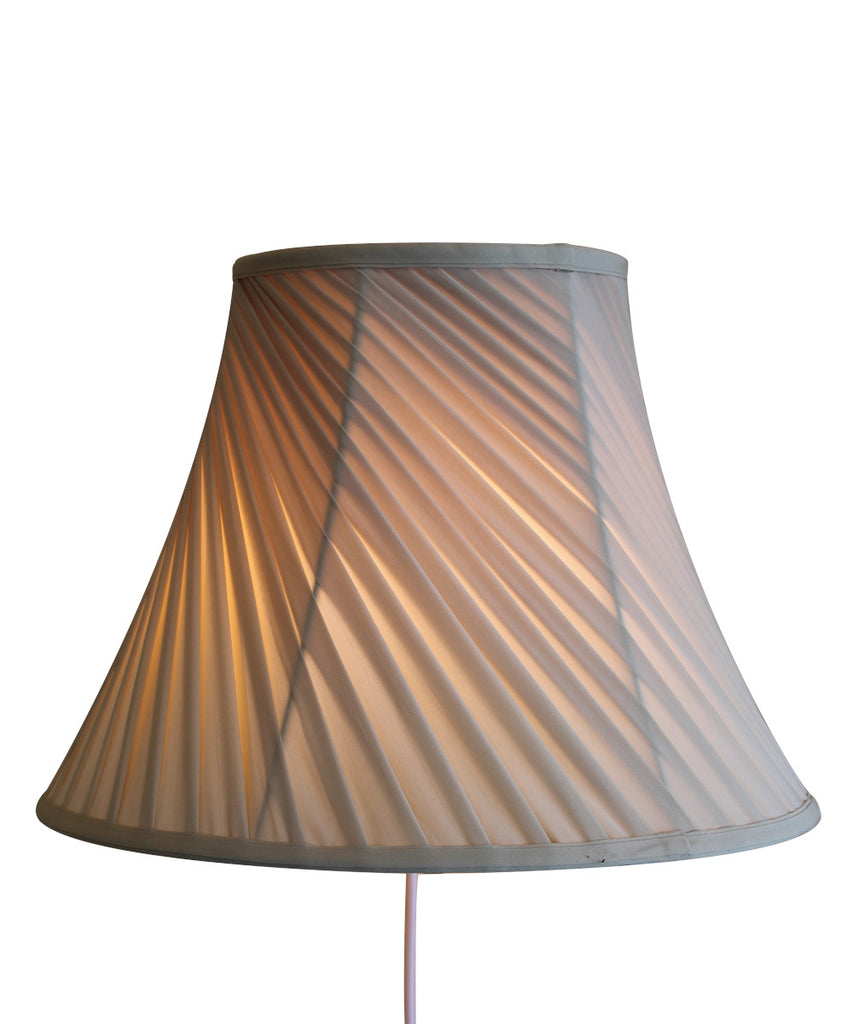 Floating Shade Plug-In Wall Light Eggshell Silk Fabric Twist 8x16x12