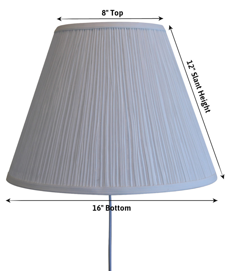 Floating Shade Plug-In Wall Light White Mushroom Pleat 8x16x12