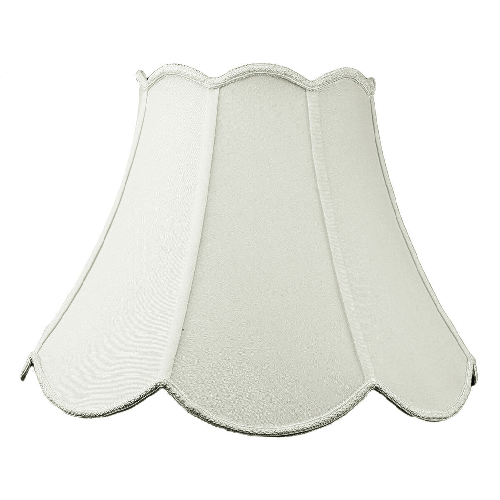 9x18x13 Collapsible Scalloped Bell Lamp Shade Premium Light Oatmeal Linen