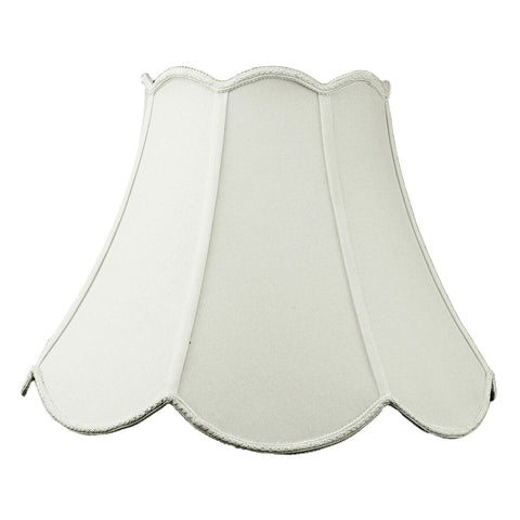 9x18x13 Collapsible Scalloped Bell Lamp Shade Premium Light Oatmeal Linen