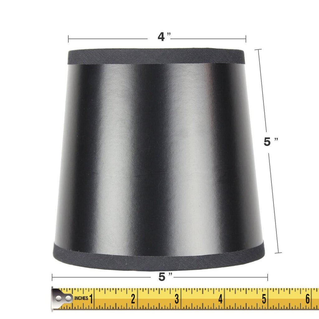 5x6x5 Black Parchment Gold-Lined Drum Chandelier Clip-On Lampshade